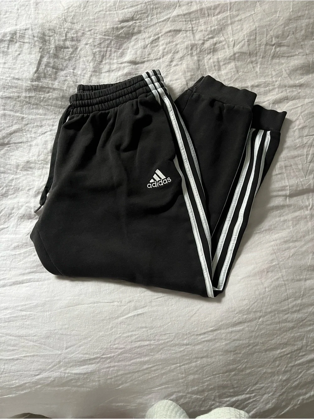 adidas Black Three-Stripe Jogger Pants